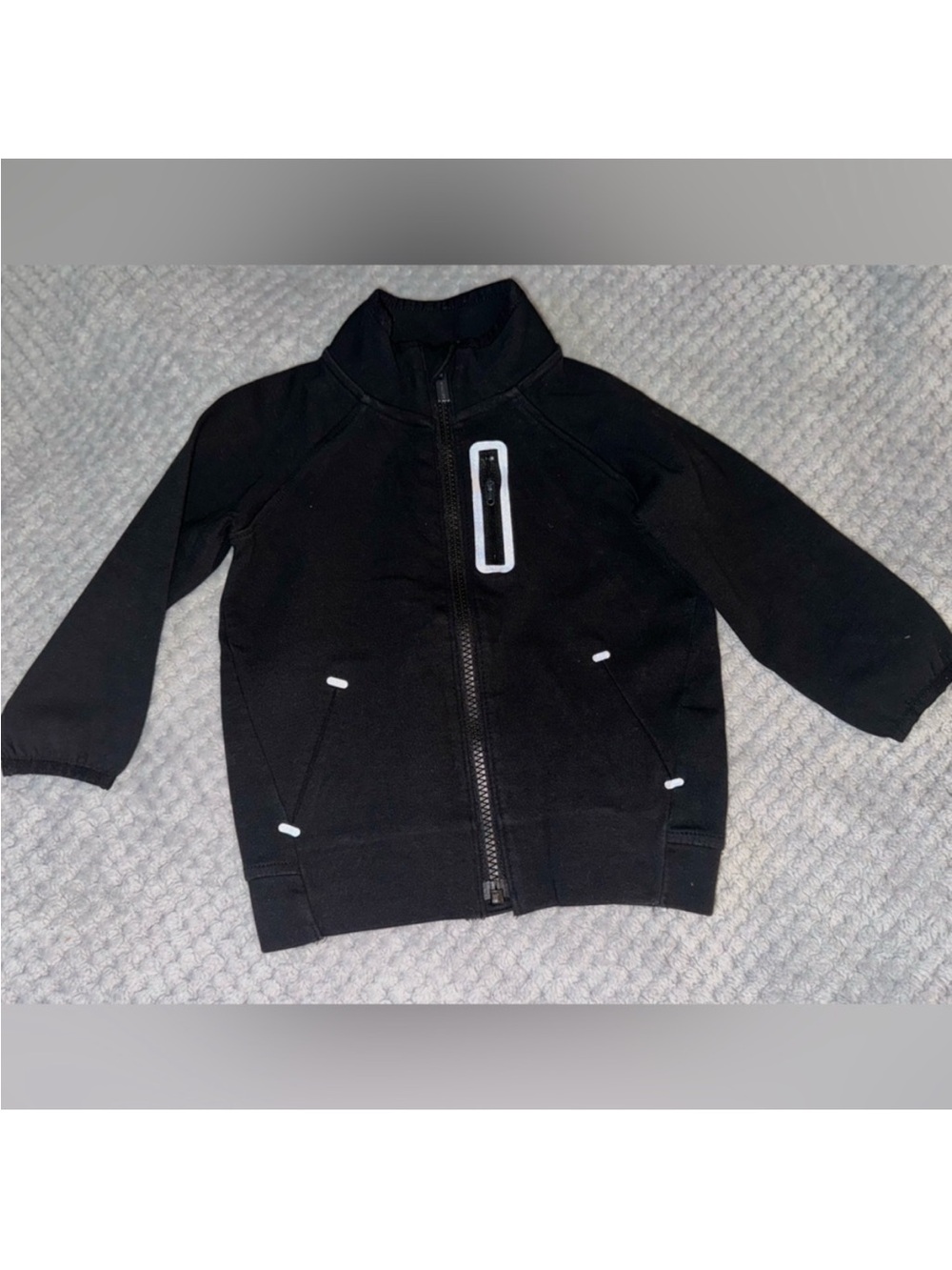 Old Navy Baby Boy 18-24M Black Full Zip Jacket Lightweight Activewear